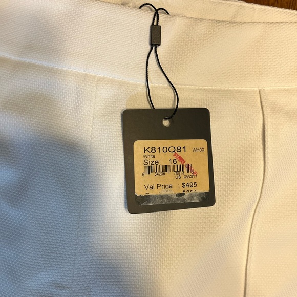 NWT!!! St John White Ankle Straight Leg High Waist Pants K810Q81 - Picture 9 of 12